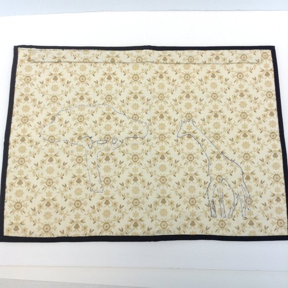 Handmade Quilted Wall Hanging African Serengeti Giraffe & Tree Wall Art - Picture 14 of 14